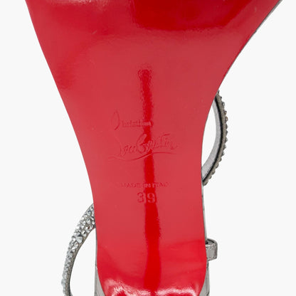 Christian Louboutin Rosalie Strass 100 Silver Heels Size 39