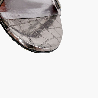 Christian Louboutin Rosalie Strass 100 Silver Heels Size 39