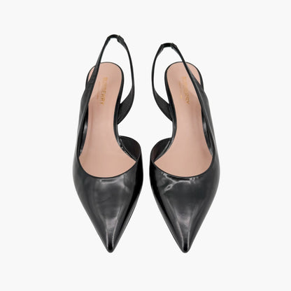 Burberry Leticia d’Orsay Slingback Pumps Black Leather Size 38
