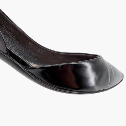 Burberry Leticia d’Orsay Slingback Pumps Black Leather Size 38