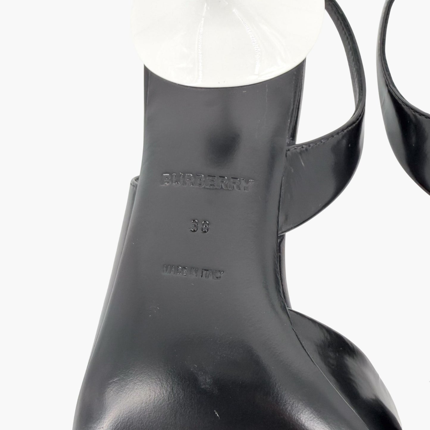 Burberry Leticia d’Orsay Slingback Pumps Black Leather Size 38