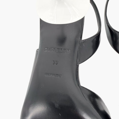 Burberry Leticia d’Orsay Slingback Pumps Black Leather Size 38