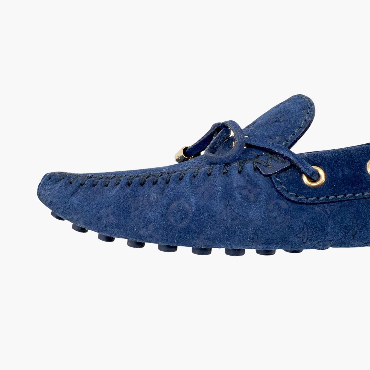 Louis Vuitton Gloria Loafers Blue Suede Size 40