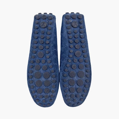 Louis Vuitton Gloria Loafers Blue Suede Size 40