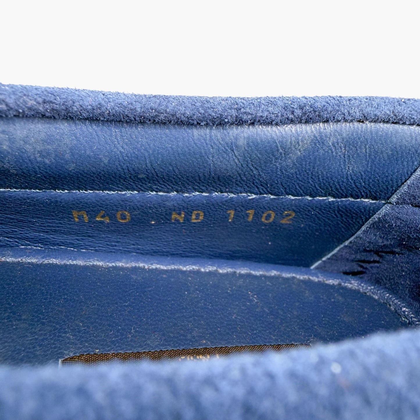 Louis Vuitton Gloria Loafers Blue Suede Size 40