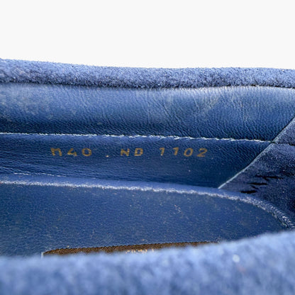 Louis Vuitton Gloria Loafers Blue Suede Size 40