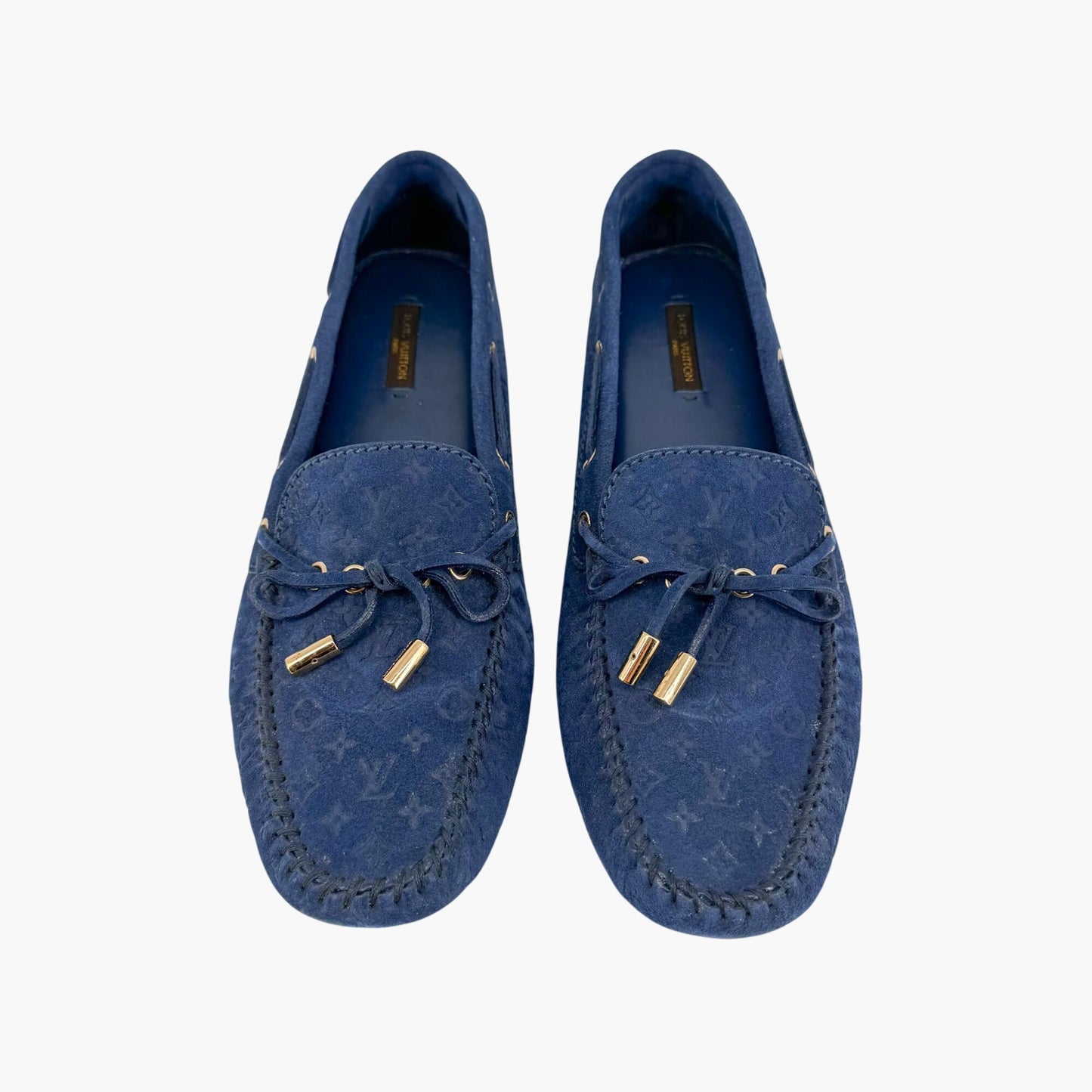 Louis Vuitton Gloria Loafers Blue Suede Size 40