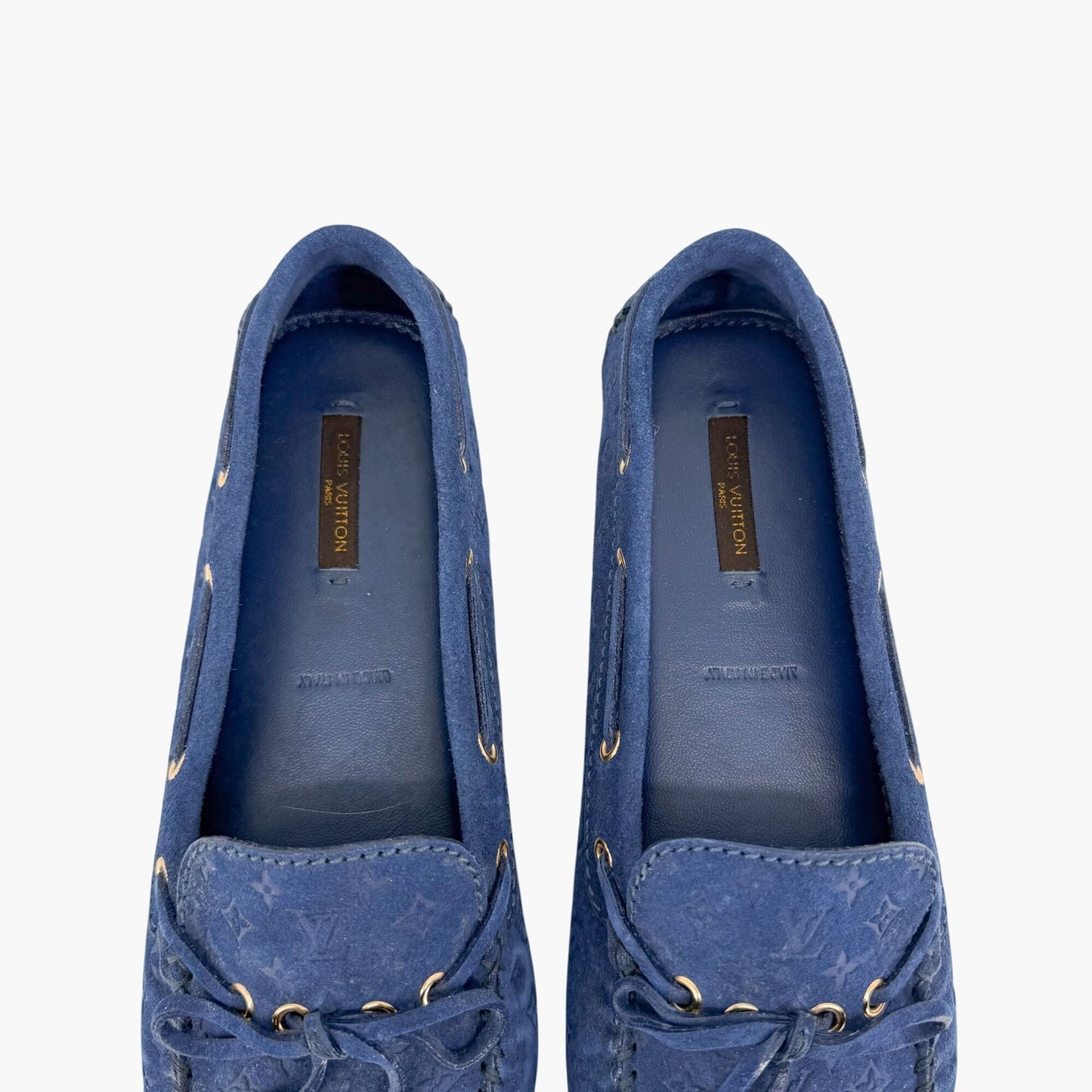 Louis Vuitton Gloria Loafers Blue Suede Size 40