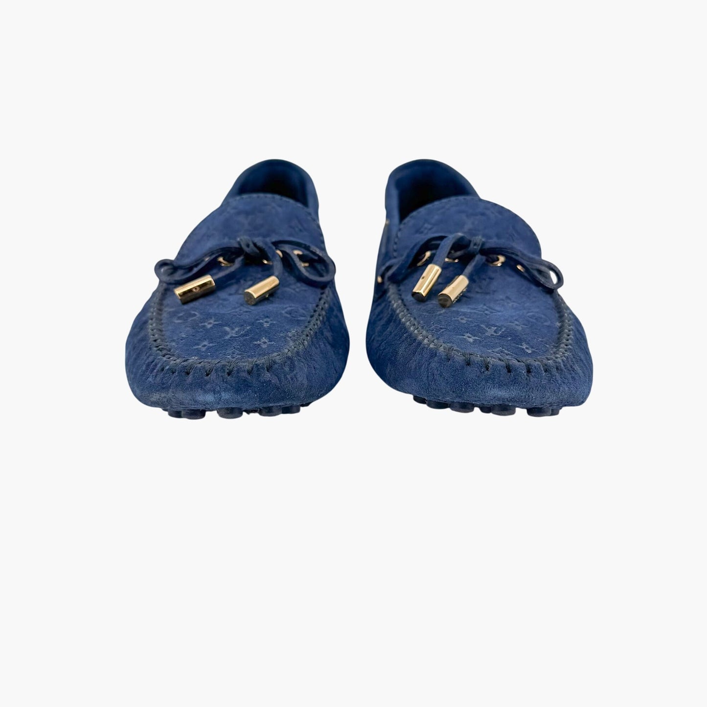 Louis Vuitton Gloria Loafers Blue Suede Size 40