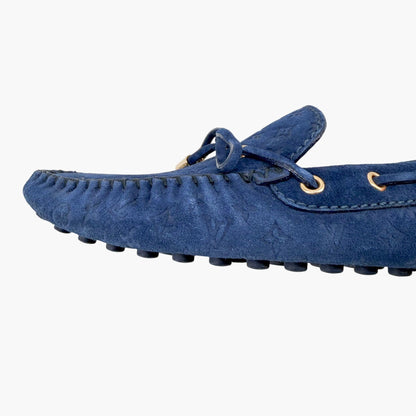 Louis Vuitton Gloria Loafers Blue Suede Size 40