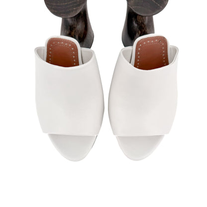 Alaïa La Sculpture Clog Mules White Size 38