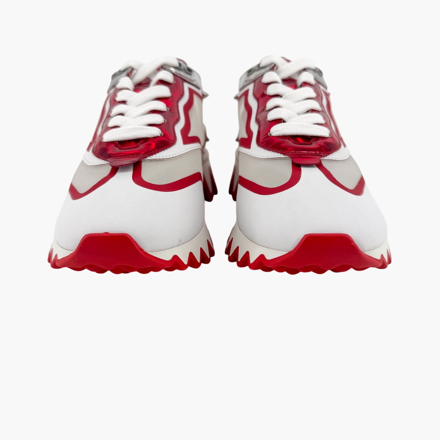 Christian Louboutin Sharkina Mesh & Patent Leather Sneakers White/Red – Size 40