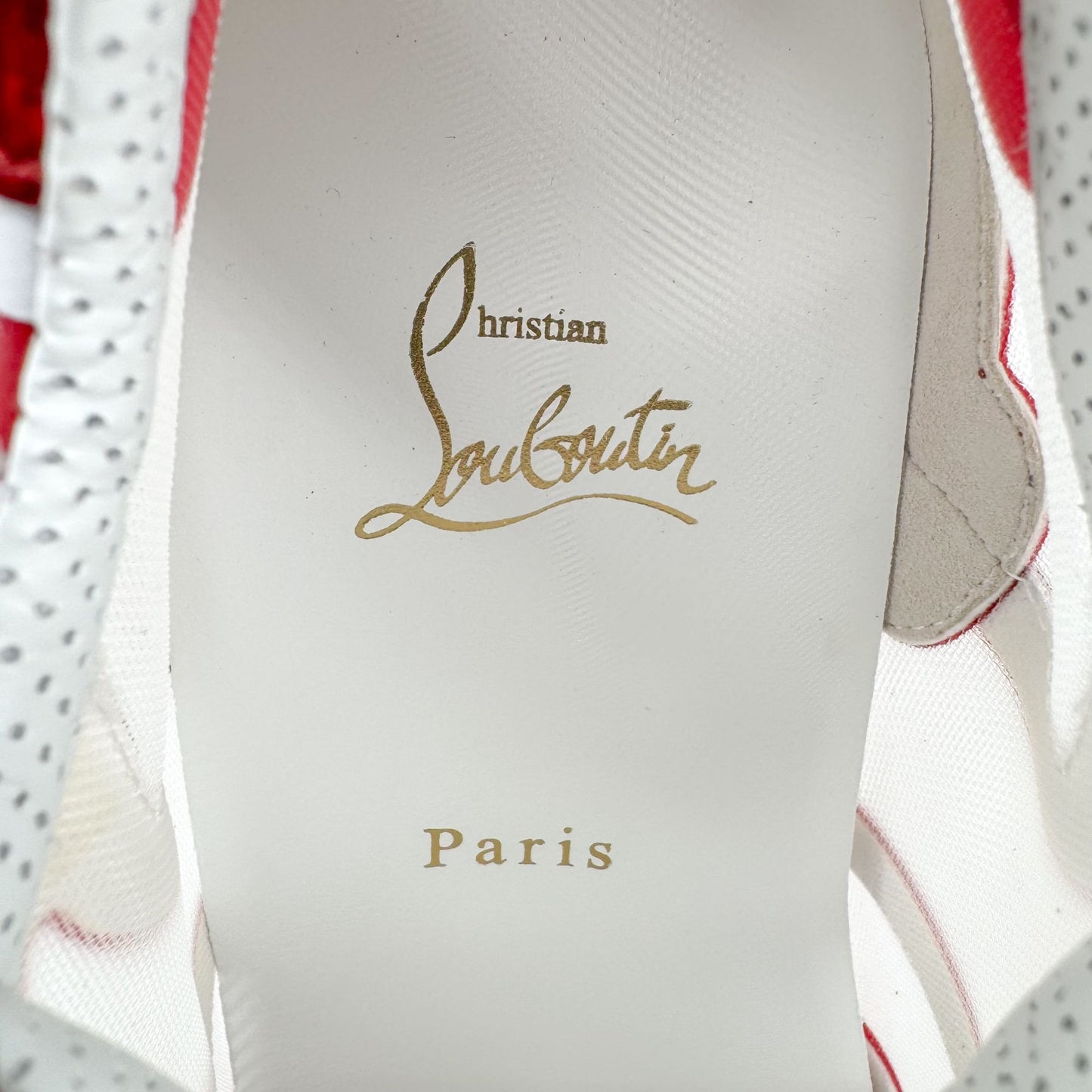 Christian Louboutin Sharkina Sneakers White Red Size 37