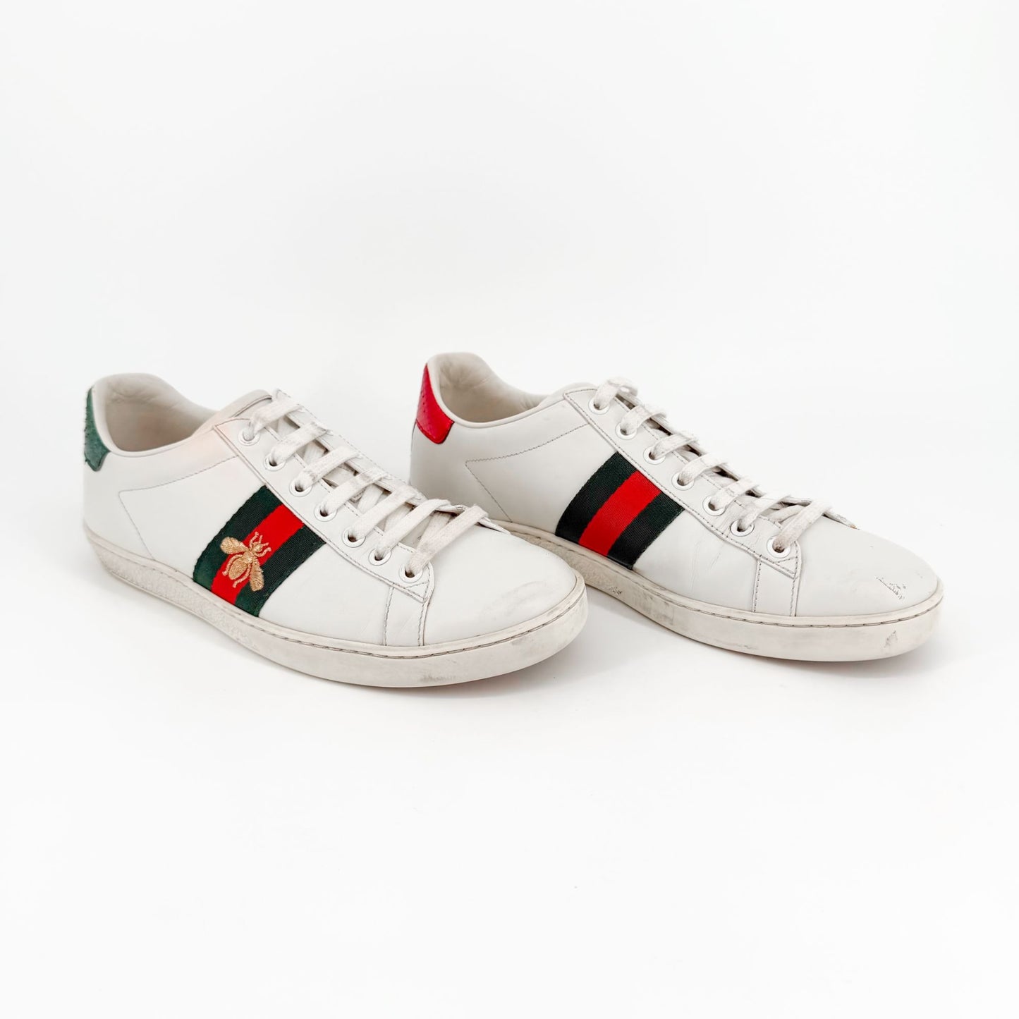 Gucci Ace Bee Embroidered Sneakers White Size 39