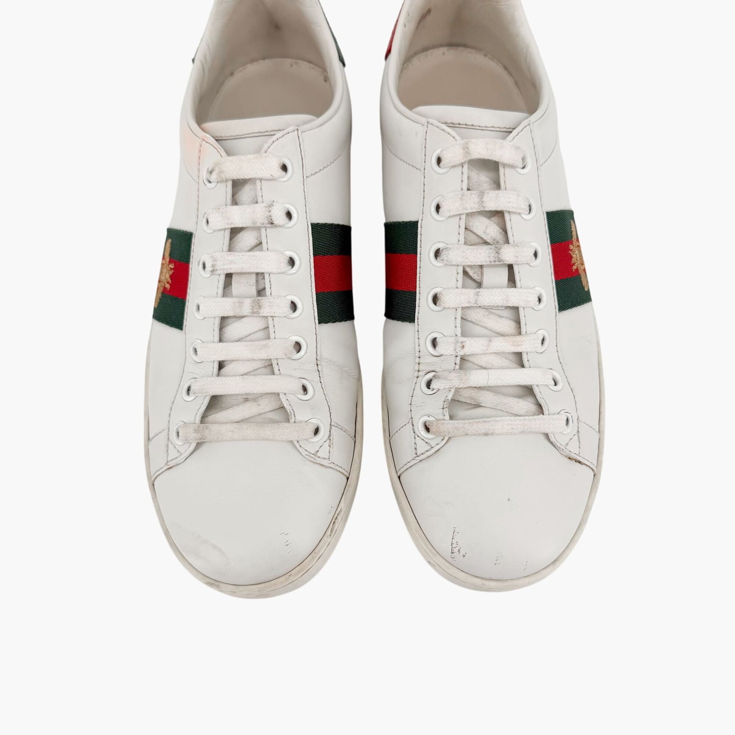 Gucci Ace Bee Embroidered Sneakers White Size 39