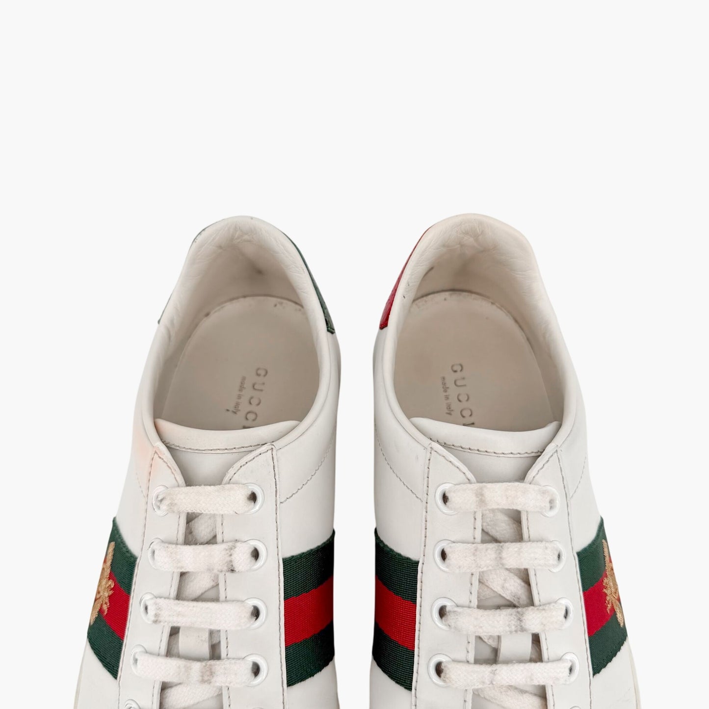 Gucci Ace Bee Embroidered Sneakers White Size 39