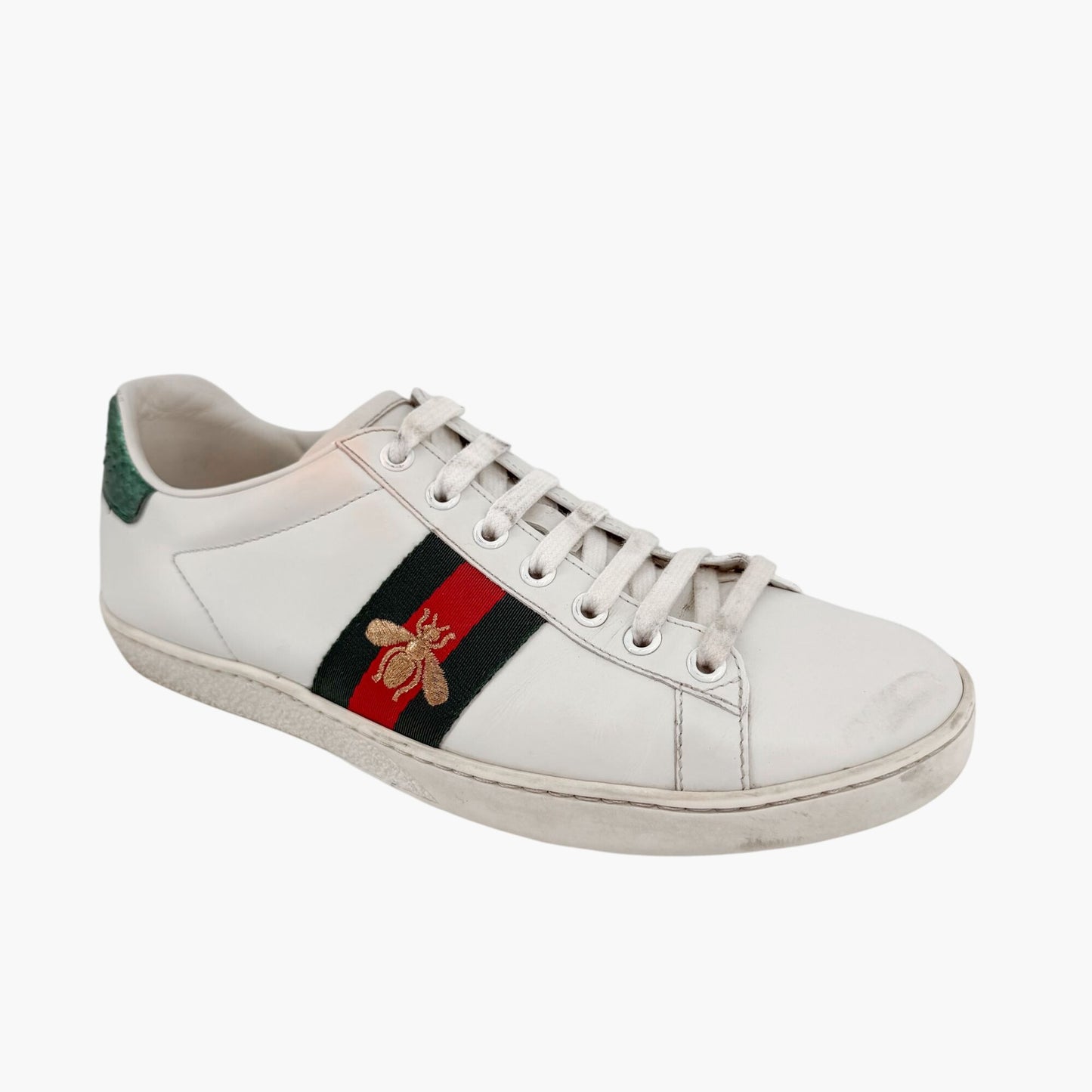Gucci Ace Bee Embroidered Sneakers White Size 39