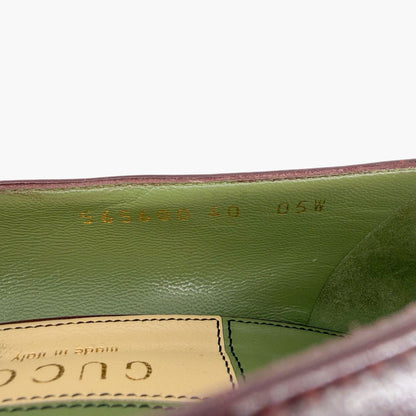 Gucci Usagi Half Moon Pumps Burgundy Leather Size 40