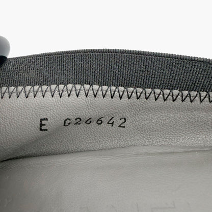 Chanel Metallic Gray CC Cap Toe Ballet Flats Size 38