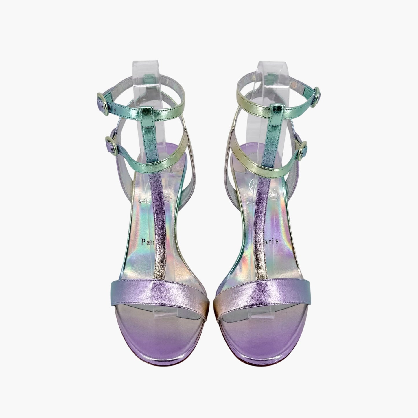 Christian Louboutin Mara 100 Gradient Sandals Purple/Green 38