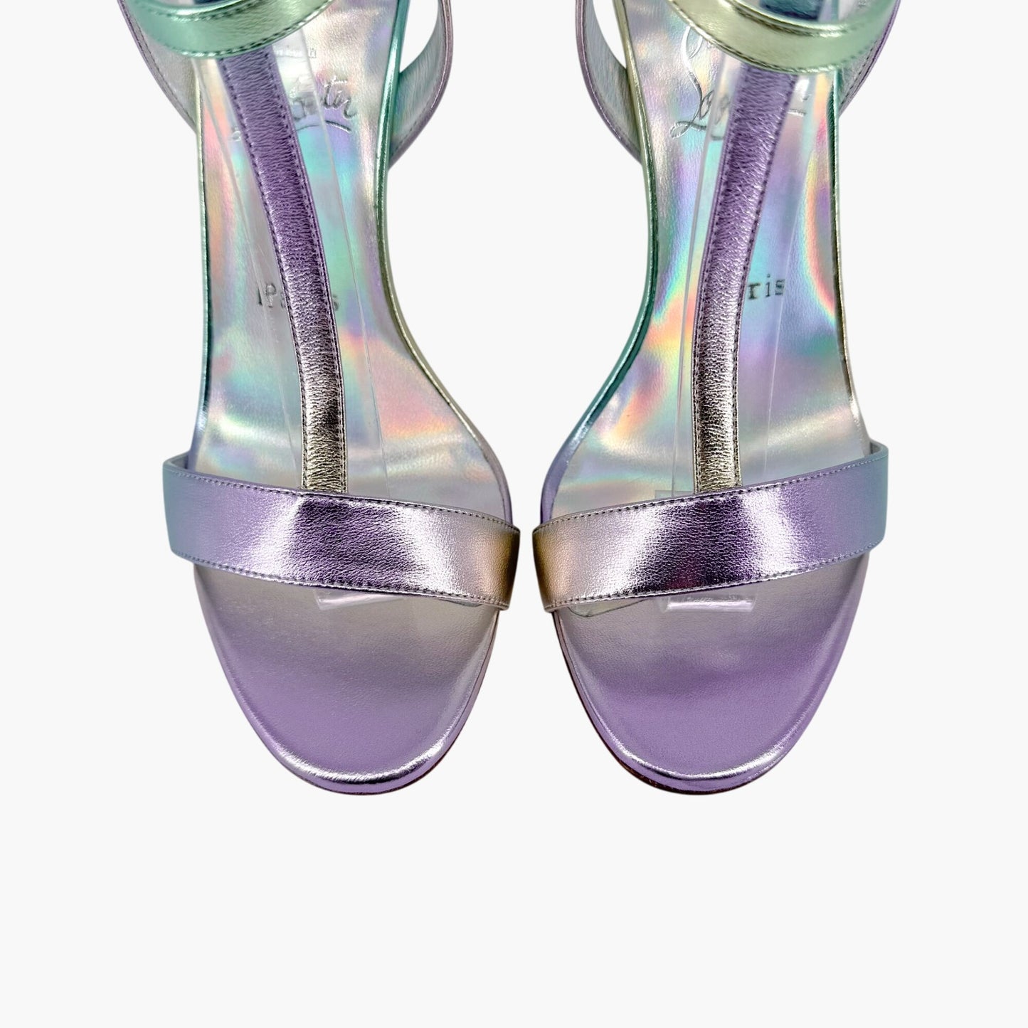 Christian Louboutin Mara 100 Gradient Sandals Purple/Green 38