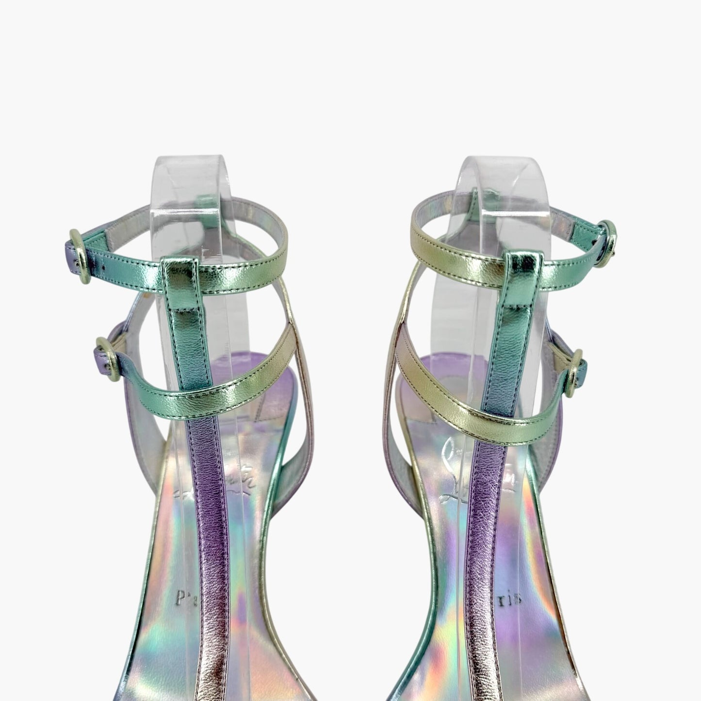 Christian Louboutin Mara 100 Gradient Sandals Purple/Green 38