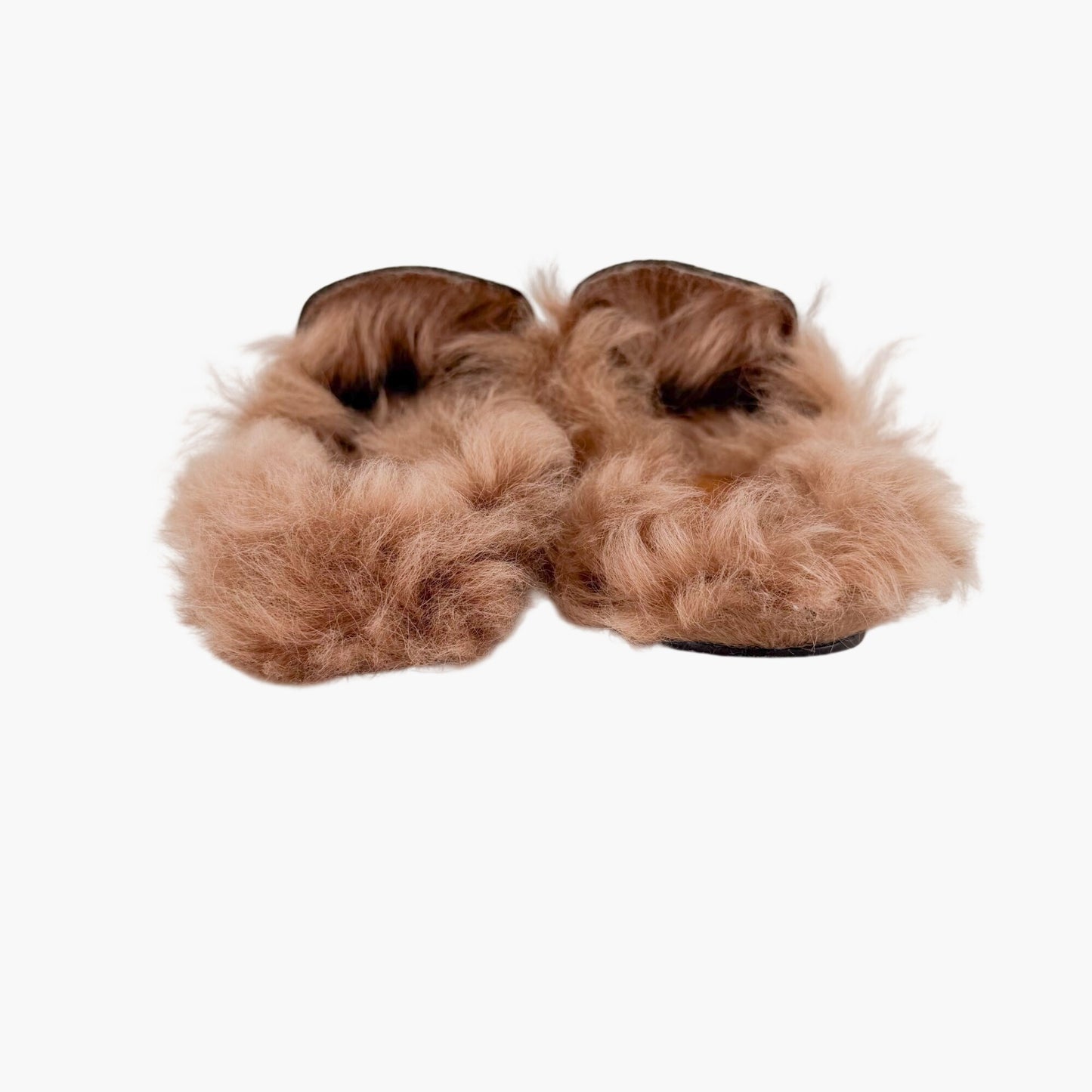Gucci Princetown Fur Lined Brocade Mules Size 39