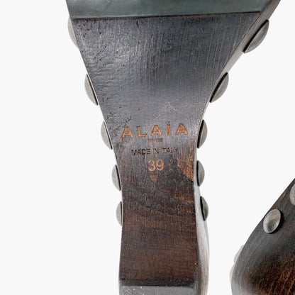 Alaïa Le Sabot Studded Clogs White Leather Size 39