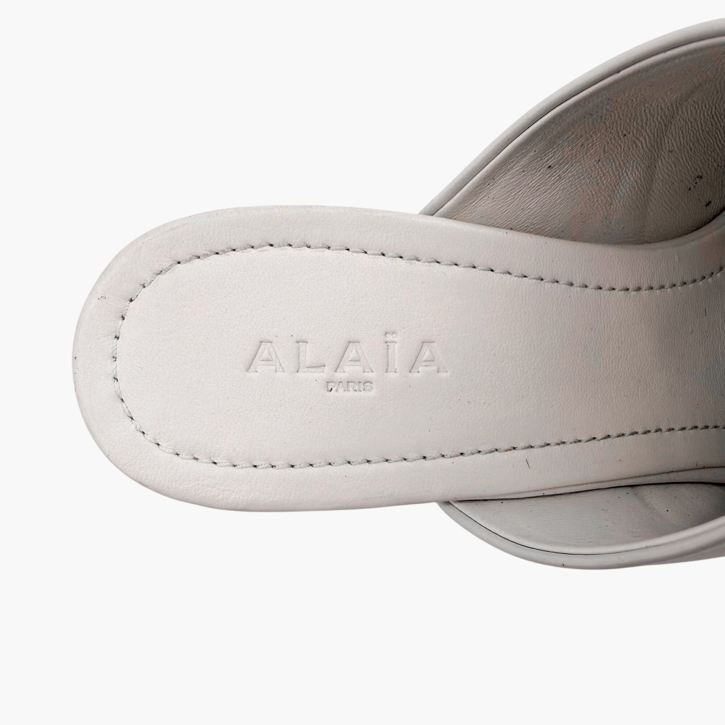 Alaïa Le Sabot Studded Clogs White Leather Size 39