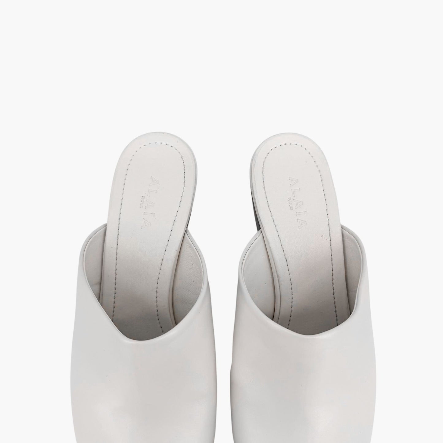 Alaïa Le Sabot Studded Clogs White Leather Size 39