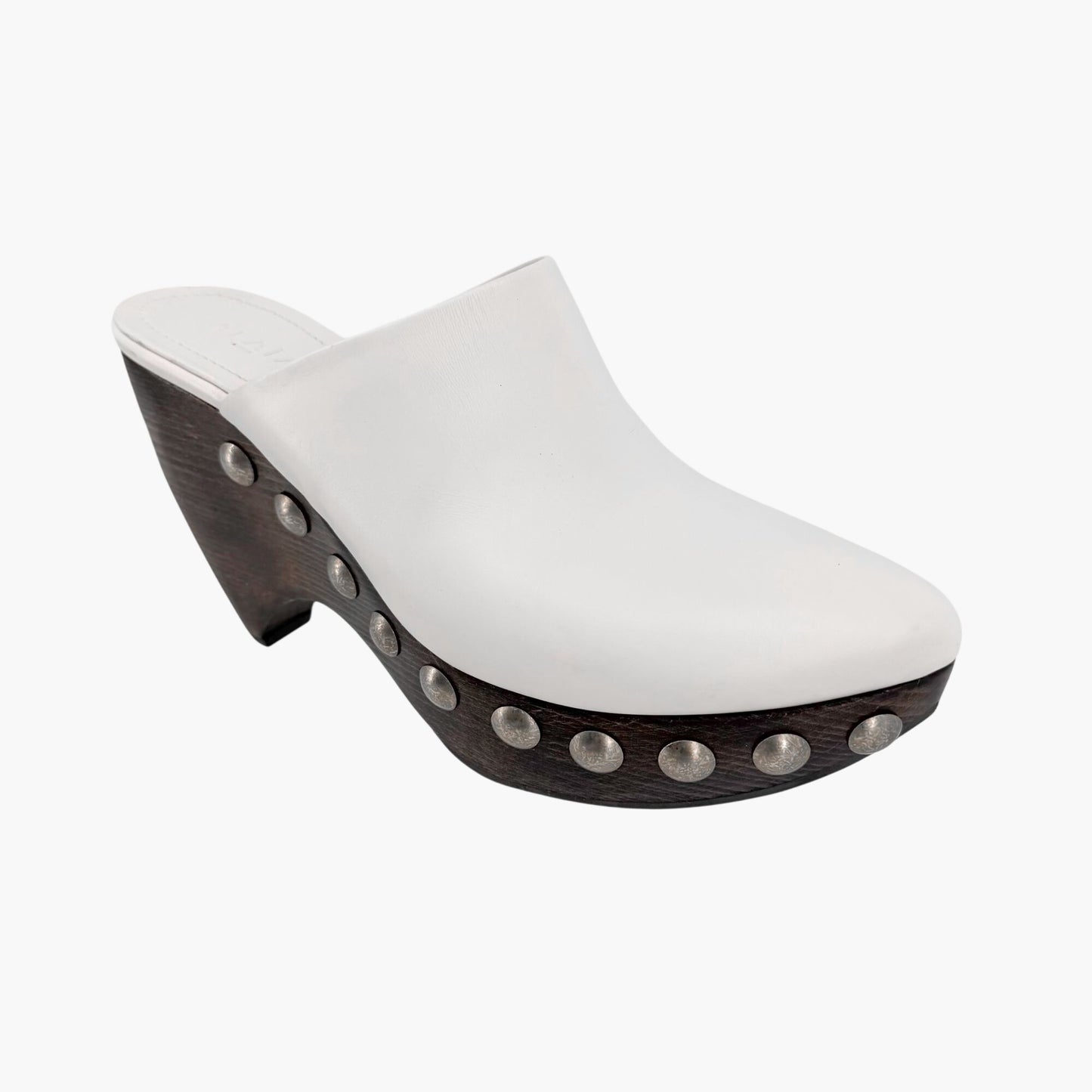 Alaïa Le Sabot Studded Clogs White Leather Size 39