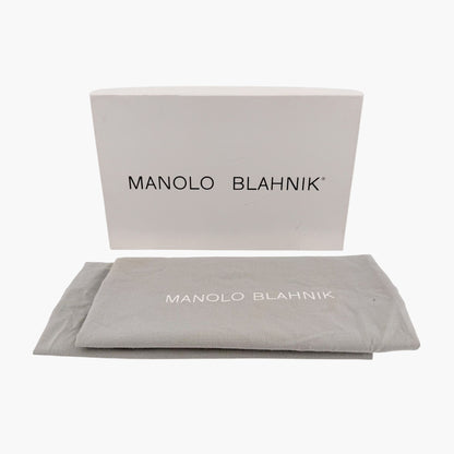 Manolo Blahnik Hangisi Pearl-Embellished Pumps in Pink Satin Size 37.5