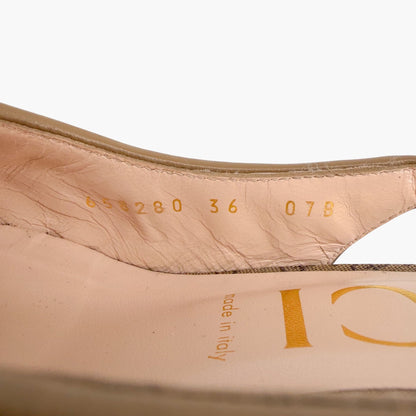 Gucci GG Slingback Quilted Pumps in Beige Monogram Canvas Size 36