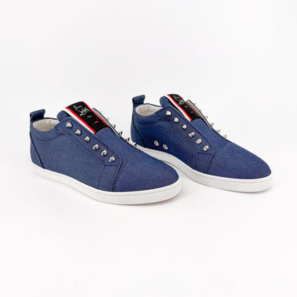 Christian Louboutin F.A.V. Slip-On Sneakers Blue Size 37.5