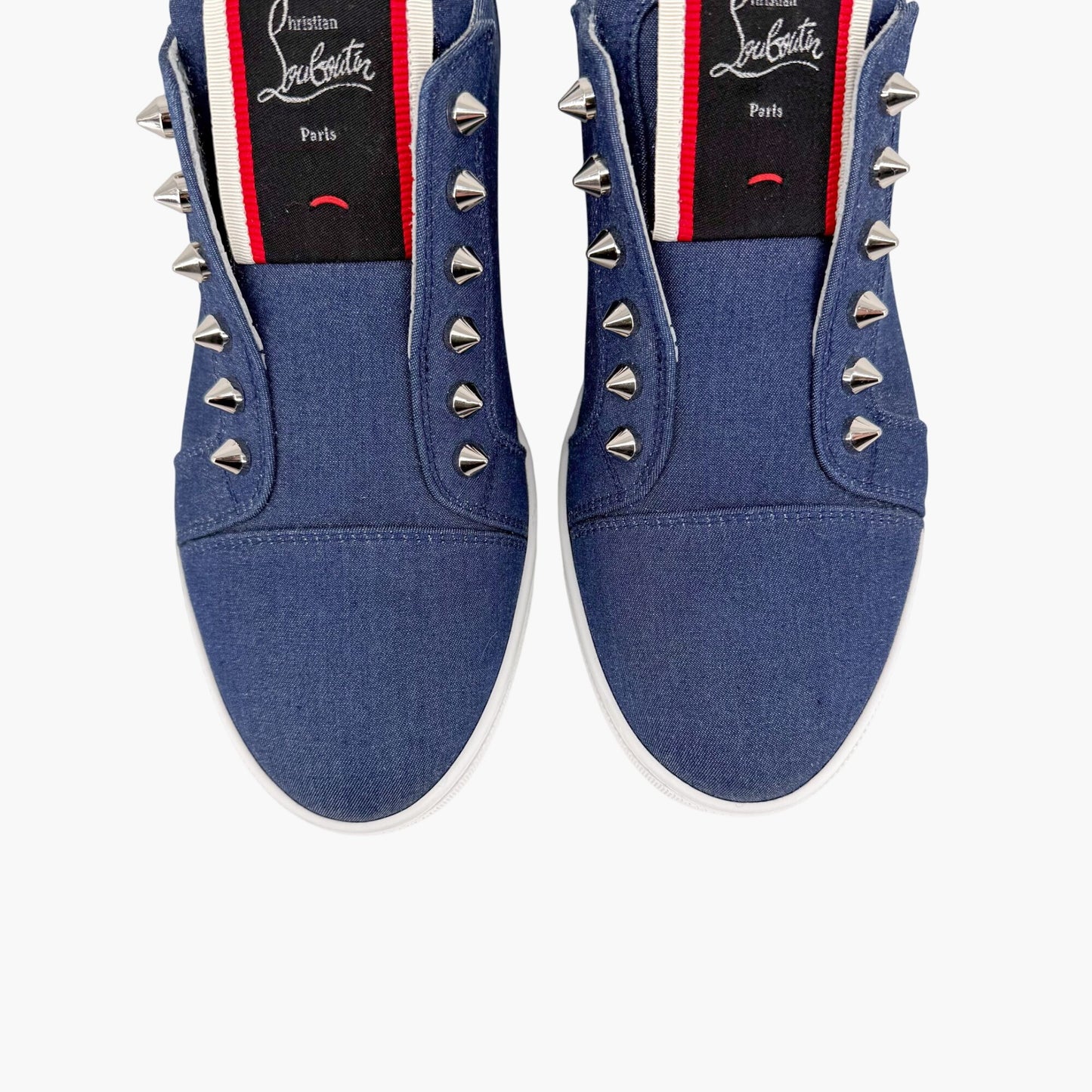 Christian Louboutin F.A.V. Slip-On Sneakers Blue Size 37.5