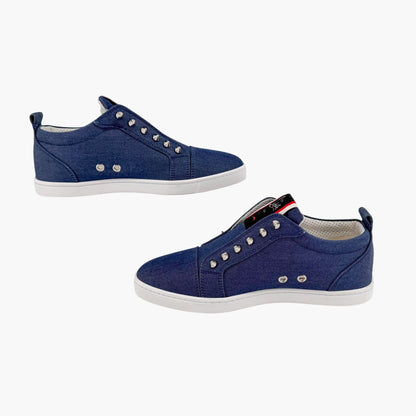 Christian Louboutin F.A.V. Slip-On Sneakers Blue Size 37.5