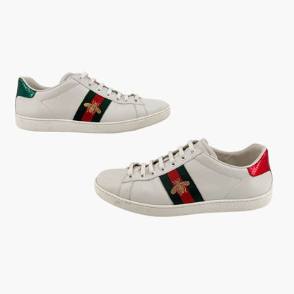 Gucci Ace Bee White Leather Sneakers – Size 38.5