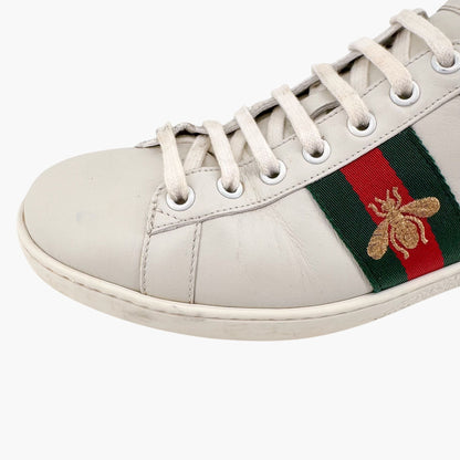 Gucci Ace Bee White Leather Sneakers – Size 38.5