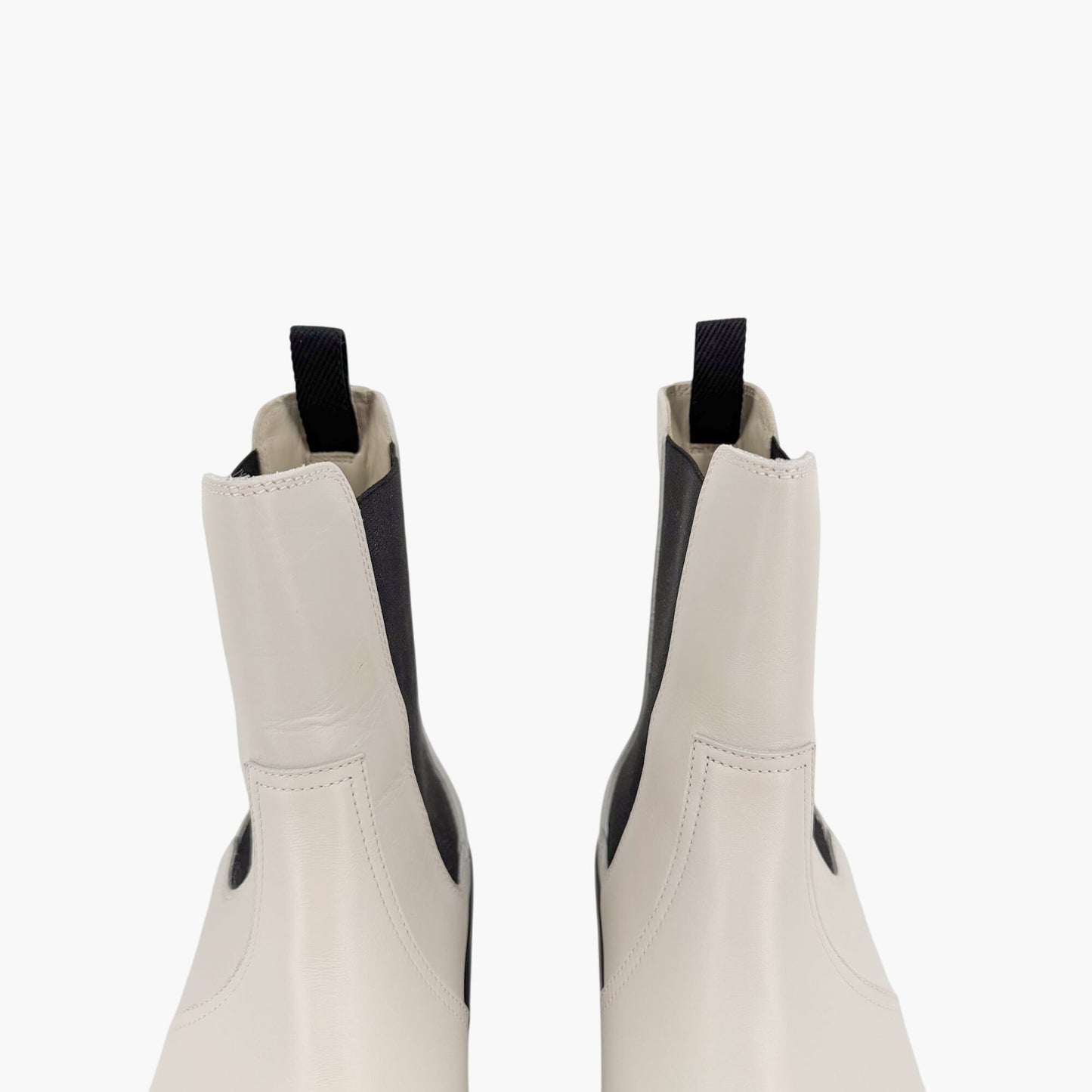Hermès Harrow Platform Chelsea Boots White Size 37.5