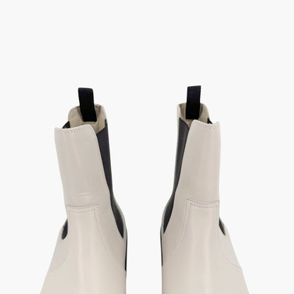 Hermès Harrow Platform Chelsea Boots White Size 37.5