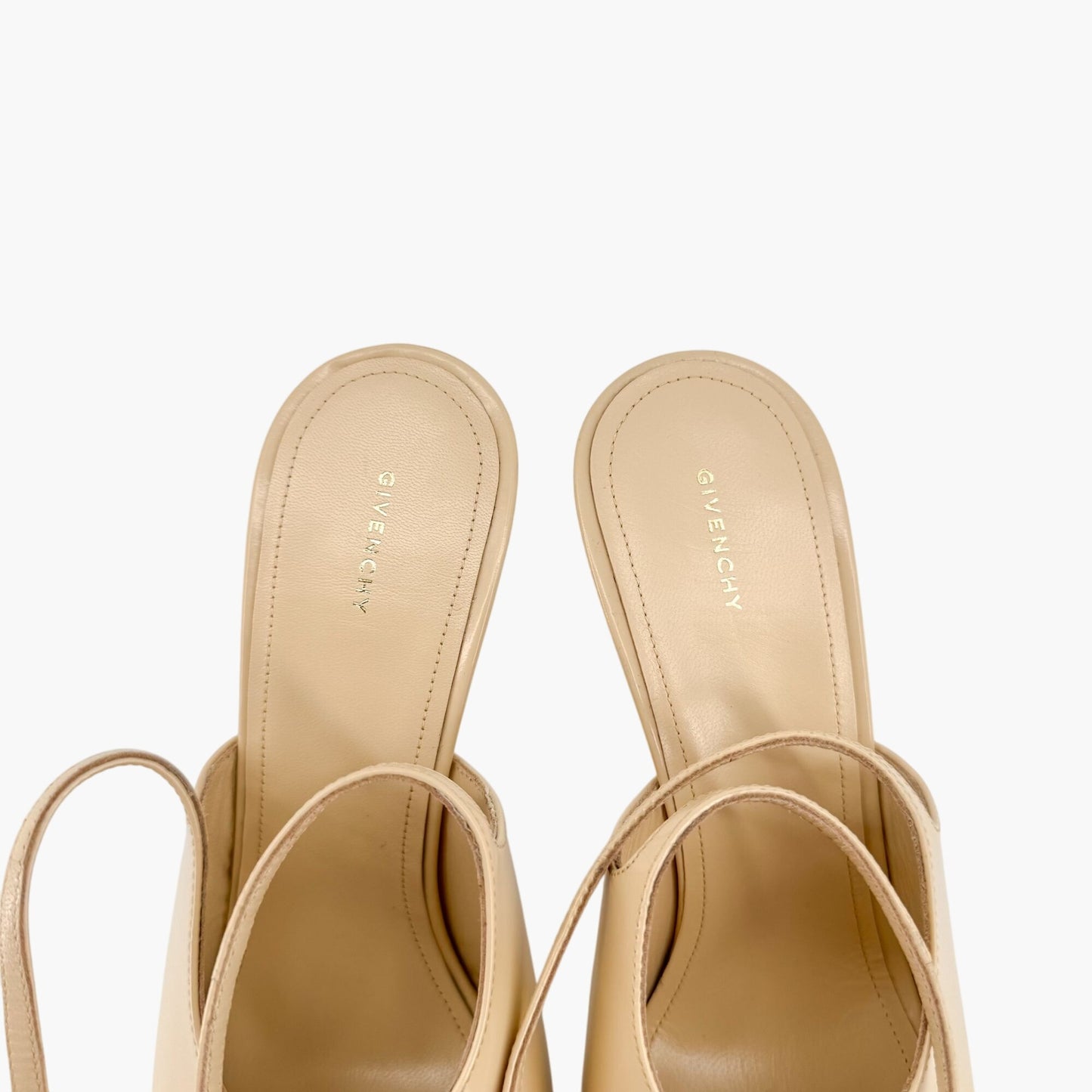 Givenchy Show Slingback Pumps in Beige Leather with Ankle Straps – Size 38
