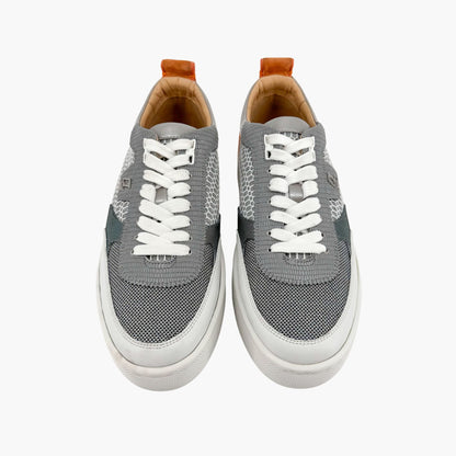 Christian Louboutin Happyrui Low Top Platform Sneakers in Metallic Silver/Grey Size 40