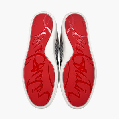 Christian Louboutin Happyrui Low Top Platform Sneakers in Metallic Silver/Grey Size 40
