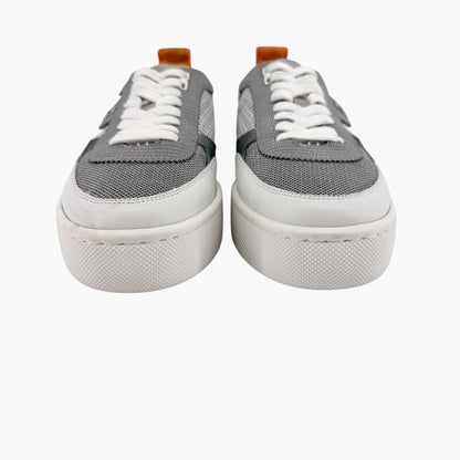 Christian Louboutin Happyrui Low Top Platform Sneakers in Metallic Silver/Grey Size 40