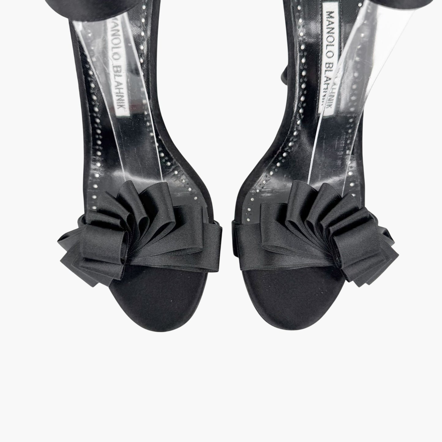 Manolo Blahnik Vinkaos Ruffle Sandals Black Size 39
