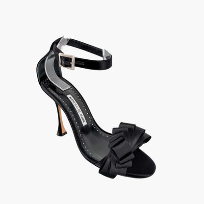 Manolo Blahnik Vinkaos Ruffle Sandals Black Size 39