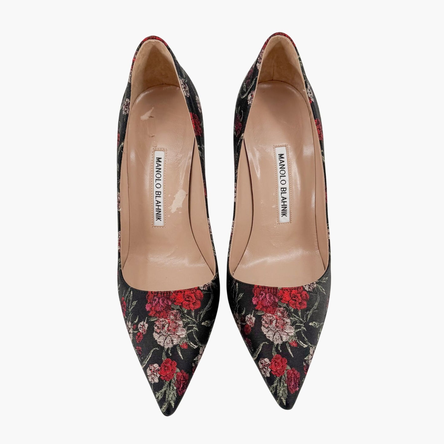 Manolo Blahnik BB Floral Jacquard Pumps Black Size 38