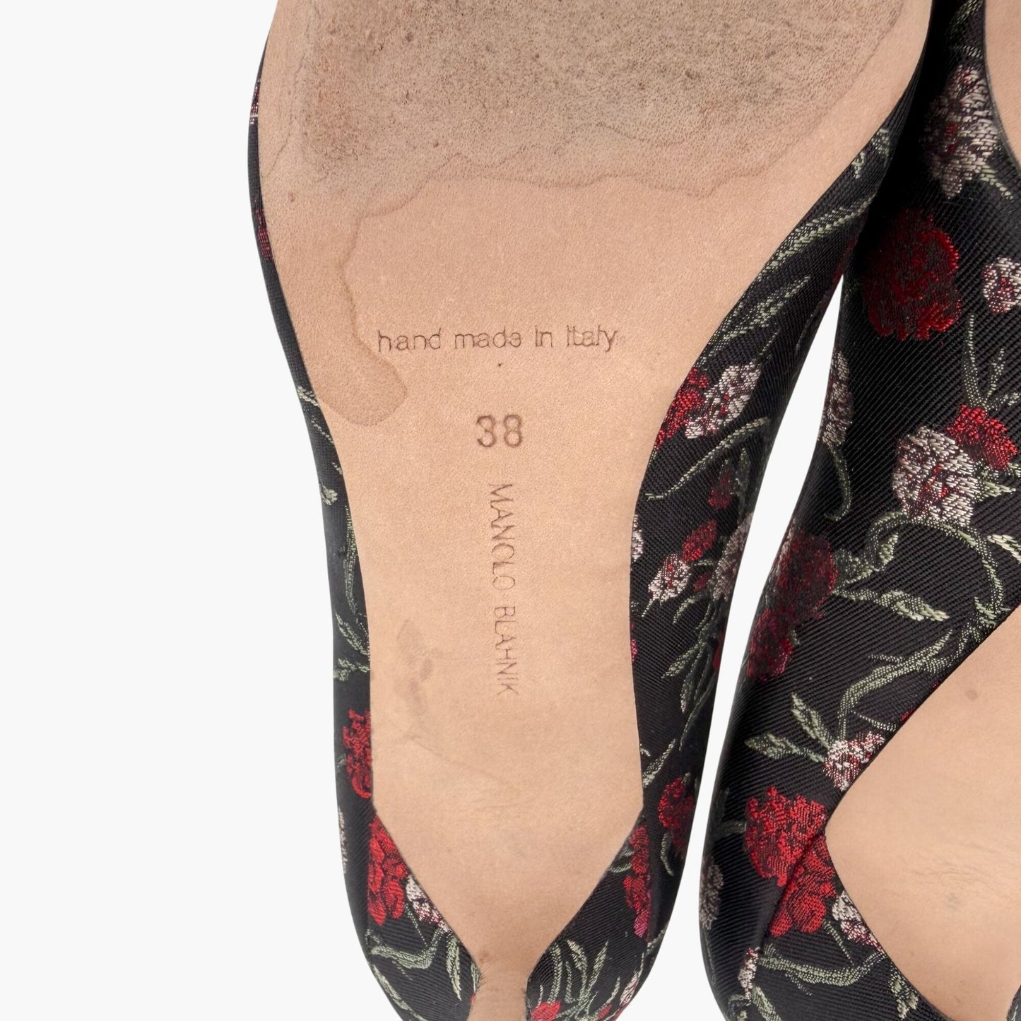 Manolo Blahnik BB Floral Jacquard Pumps Black Size 38