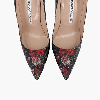 Manolo Blahnik BB Floral Jacquard Pumps Black Size 38
