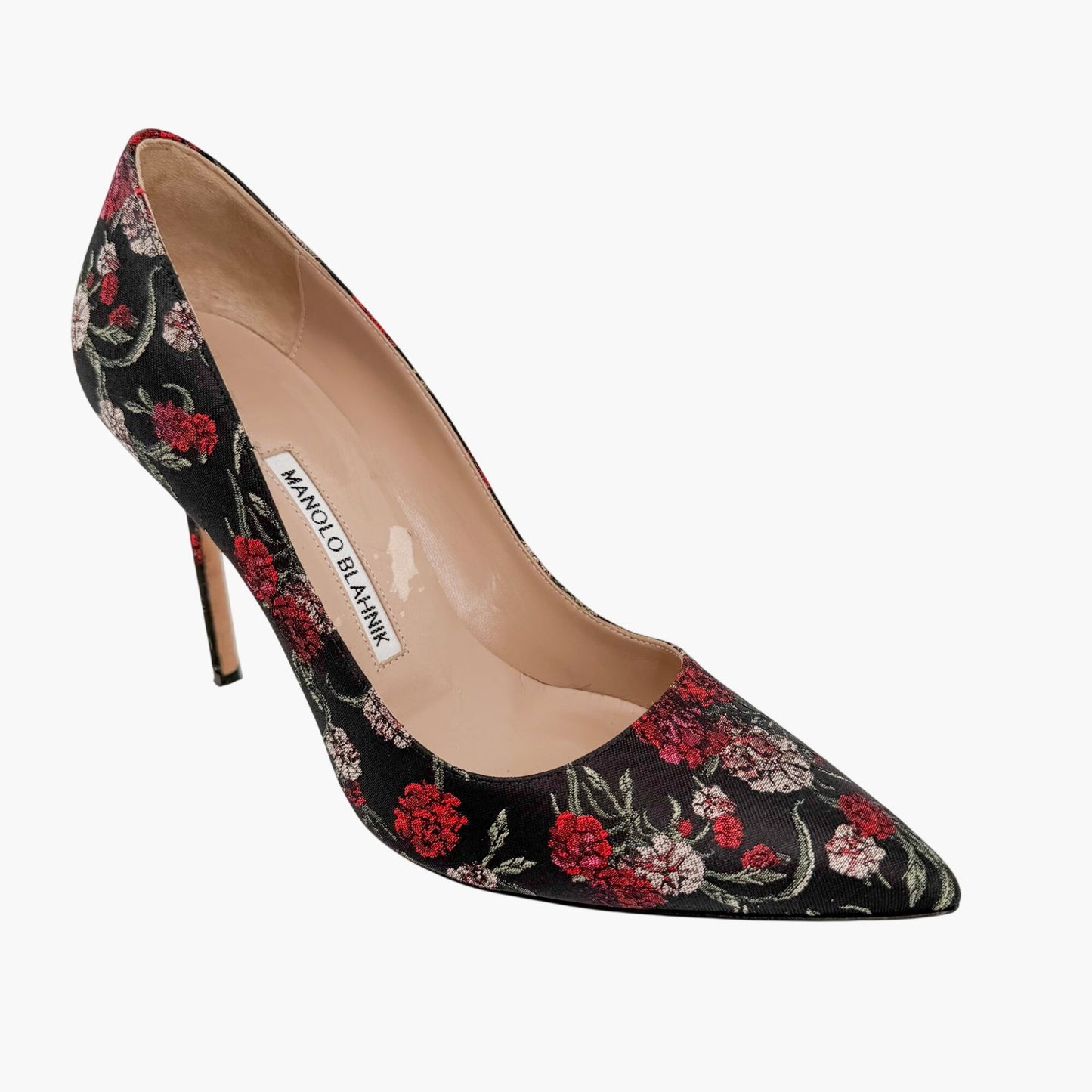 Manolo Blahnik BB Floral Jacquard Pumps Black Size 38